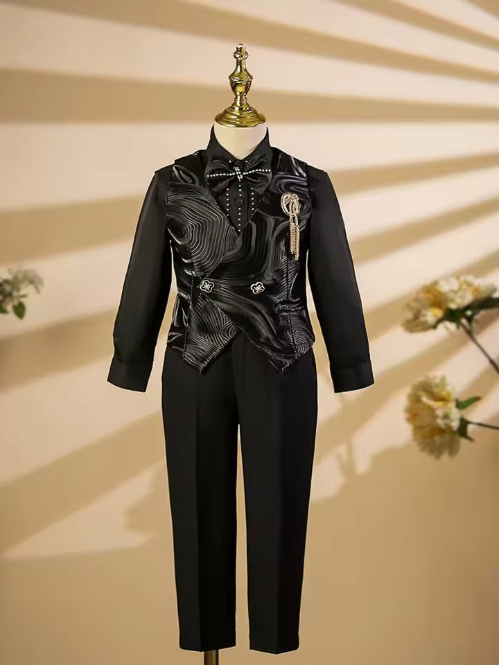 New Children Suits Wedding Birthday Baptism Party Piano Performance Costume Easter Eid Boys Host Blazer Sets