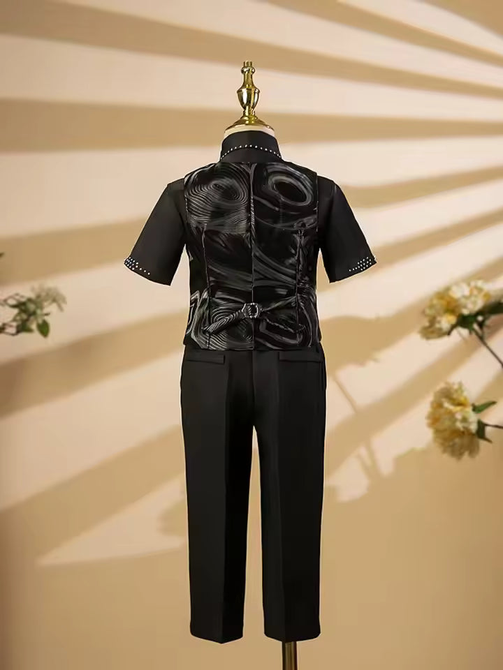 New Children Suits Wedding Birthday Baptism Party Piano Performance Costume Easter Eid Boys Host Blazer Sets