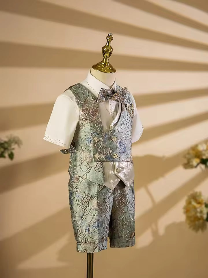 Boy Suit Children's Host Piano Performance Blazers Sets For Weddings Birthday Party Communion Suit