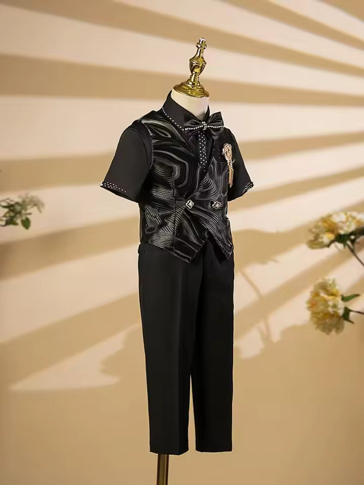 New Children Suits Wedding Birthday Baptism Party Piano Performance Costume Easter Eid Boys Host Blazer Sets