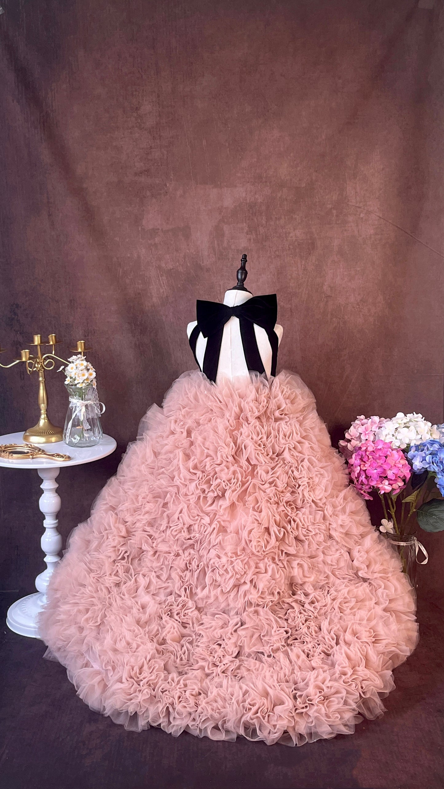 Tulle Flower Girl Dresses for Wedding Kids High Neck Princess Dress Girls Prom Party Ball Gown