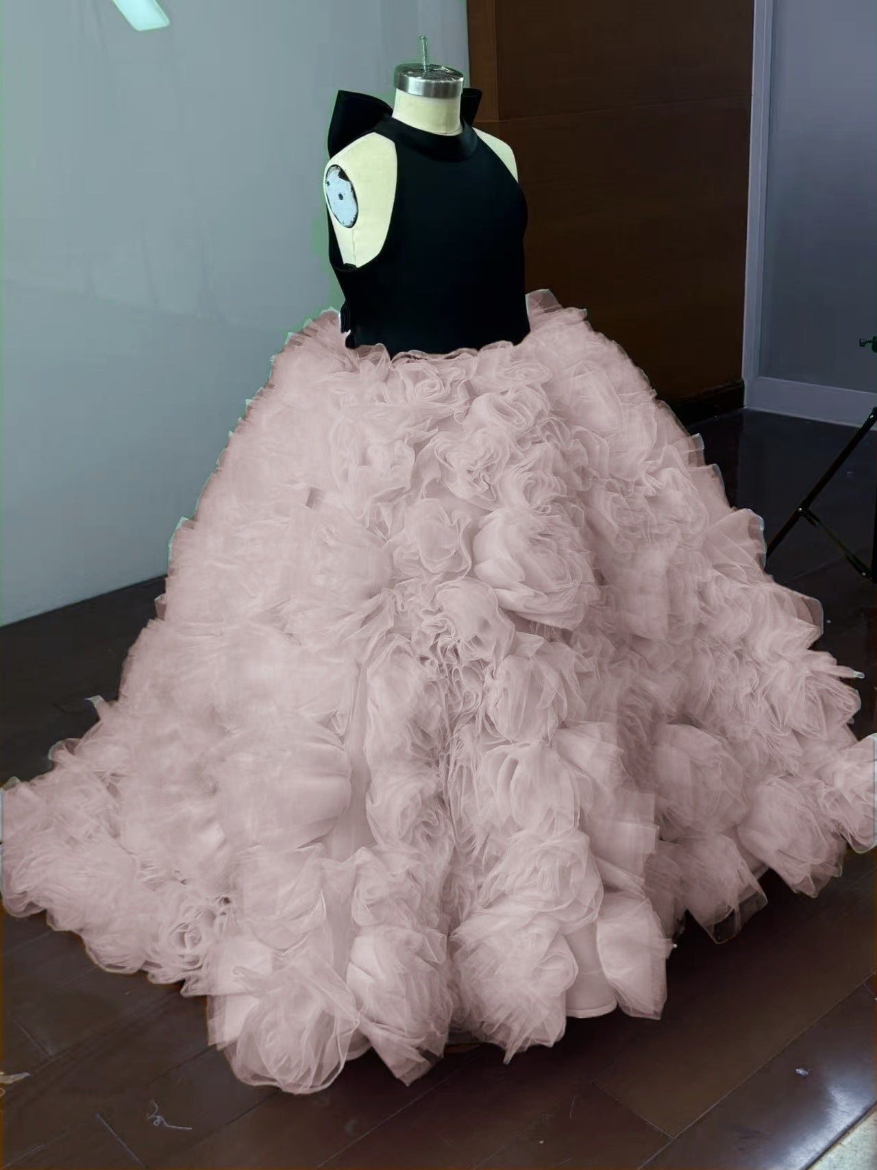 Tulle Flower Girl Dresses for Wedding Kids High Neck Princess Dress Girls Prom Party Ball Gown