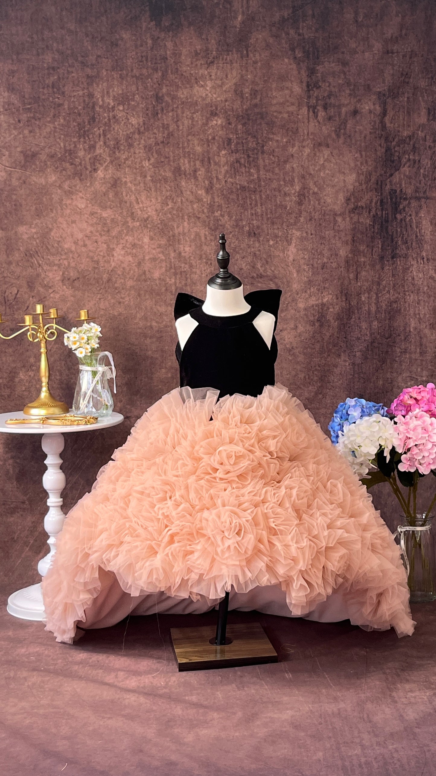 Tulle Flower Girl Dresses for Wedding Kids High Neck Princess Dress Girls Prom Party Ball Gown