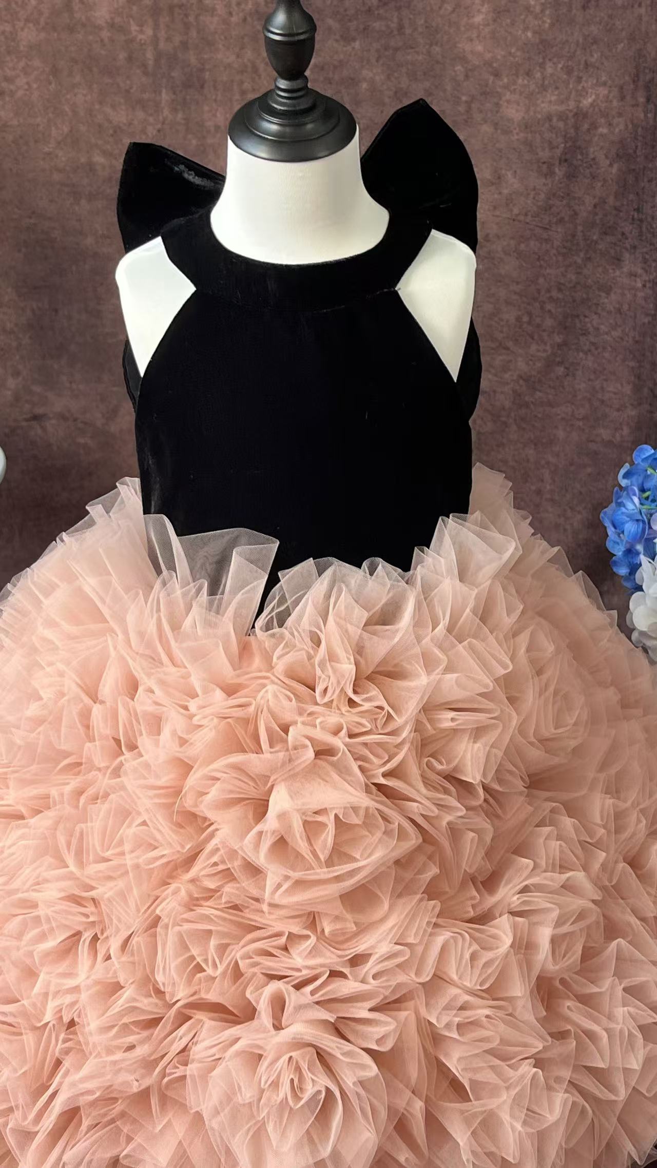 Tulle Flower Girl Dresses for Wedding Kids High Neck Princess Dress Girls Prom Party Ball Gown