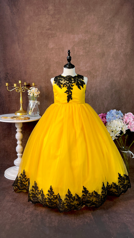 Summer Princess Dress Girls Flower Embroidery Dress For Girls Vintage Wedding Party Formal Ball Gown Clothing