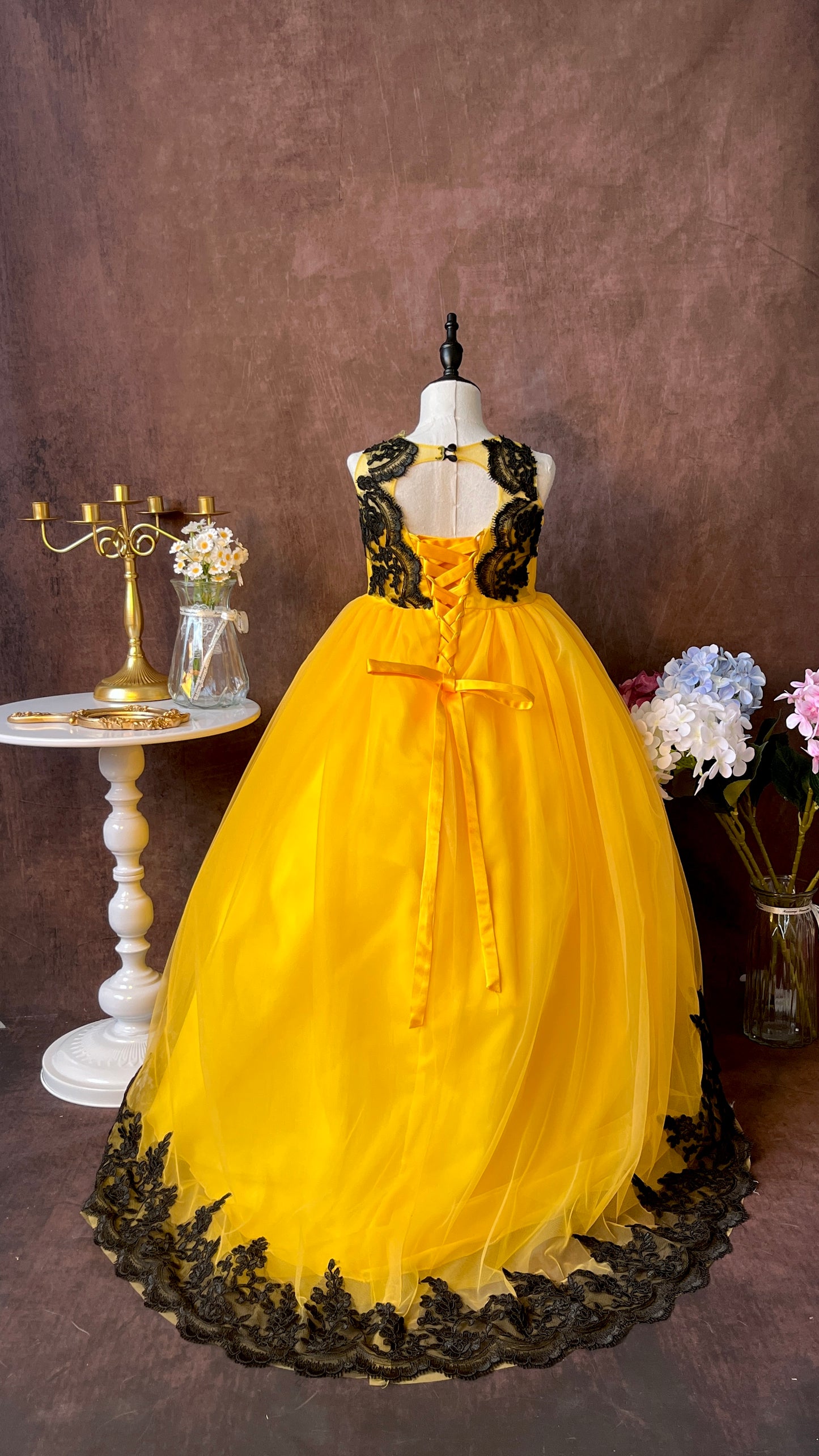 Summer Princess Dress Girls Flower Embroidery Dress For Girls Vintage Wedding Party Formal Ball Gown Clothing