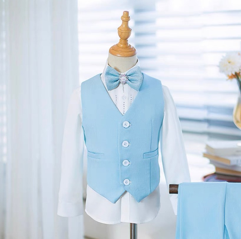 Children's Suit Set New High-End Handmade Flower Boy Host Piano Performance Boys Suits