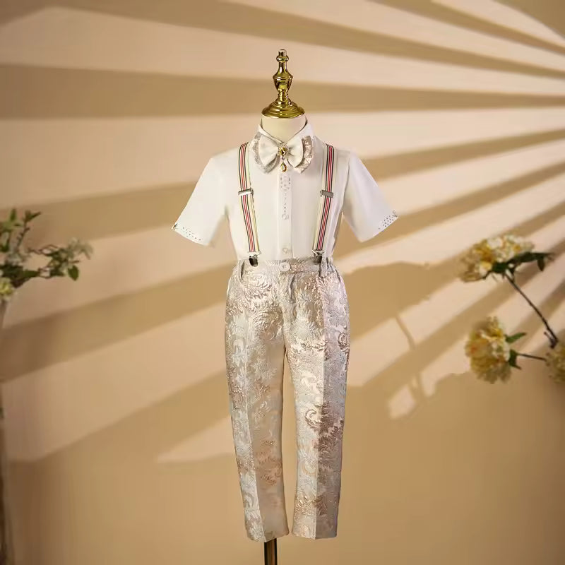 Children's Costume Wedding Birthday Baptism Party Boy Clothing Host Piano Performance Blazer Suits