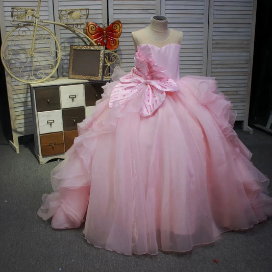 Long Ethereal Pink Prom Dress for Hosting and Stage Performances Off-Shoulder Princess Evening Dress Ball Gown