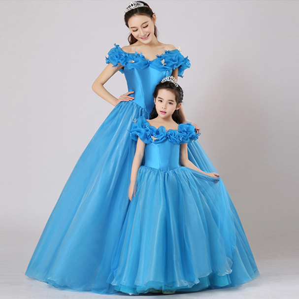 Cinderella Princess  Dress Elegant Pageant Dresses Ruffle Butterfly Flowers Organza Party Wedding Dress for Girls Ball Gown