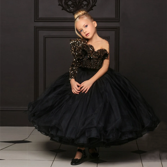 Sparkle Luxury Ruffled Special Occasion Dress Puffy Princess Dresses Girls Birthday Ball Gown Elegant Party