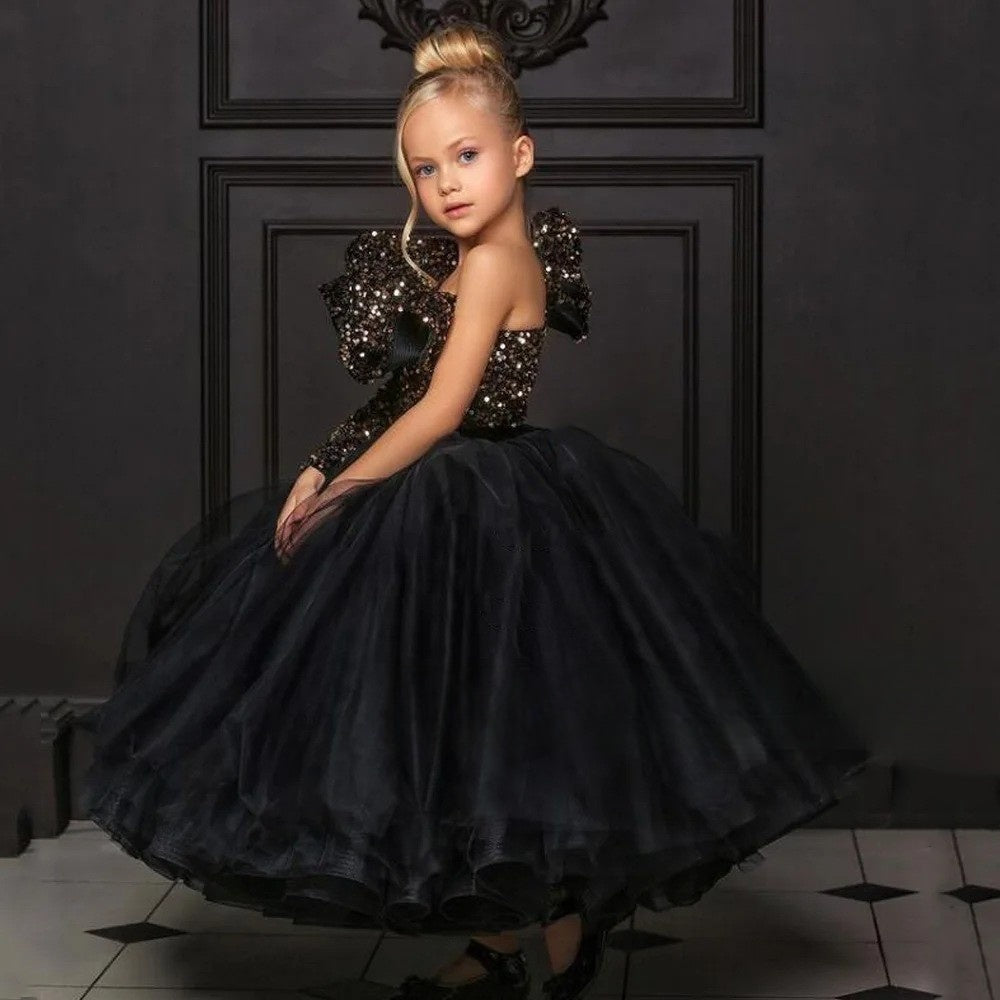 Sparkle Luxury Ruffled Special Occasion Dress Puffy Princess Dresses Girls Birthday Ball Gown Elegant Party