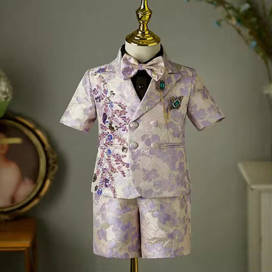 Boys Clothes Fashion Stage Boys' Piano Performance Suits Wedding Birthday Perform Party Prom Blazer Sets