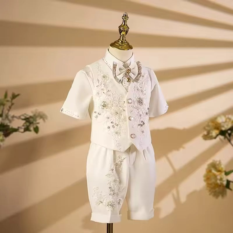 Children Suits Wedding Birthday Baptism Party Piano Performance Costume Easter Eid Boys Host Blazer Sets