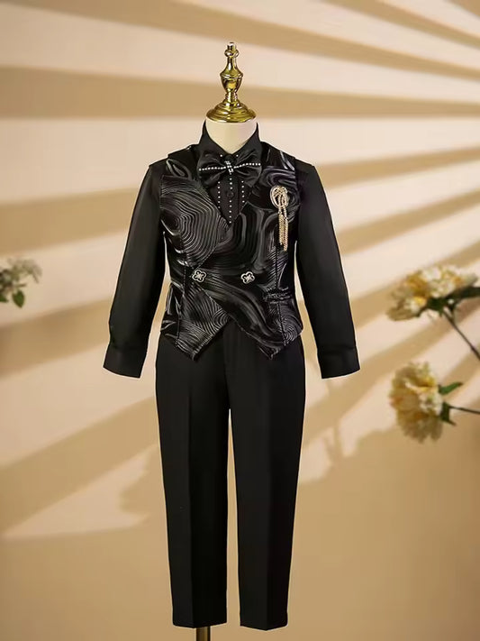 New Children Suits Wedding Birthday Baptism Party Piano Performance Costume Easter Eid Boys Host Blazer Sets