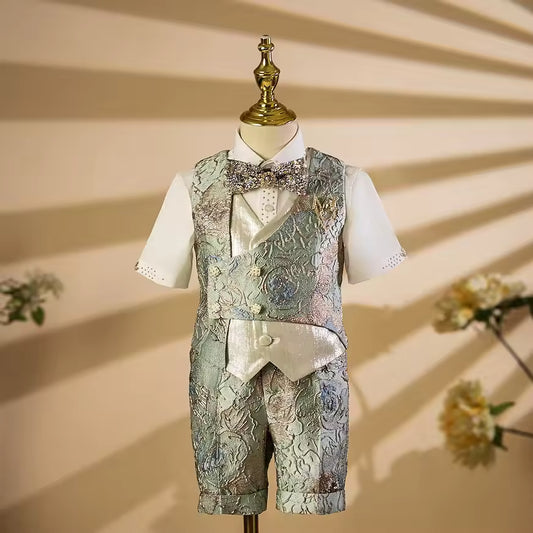 Boy Suit Children's Host Piano Performance Blazers Sets For Weddings Birthday Party Communion Suit