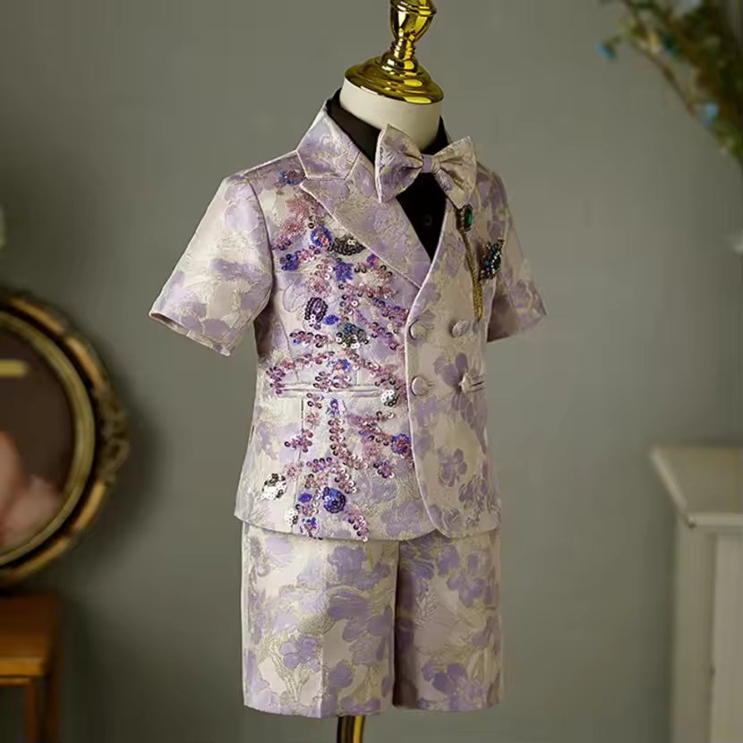 Boys Clothes Fashion Stage Boys' Piano Performance Suits Wedding Birthday Perform Party Prom Blazer Sets